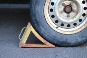 wheel chocks stopping tires